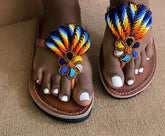 Colorful Leather Sandals,Comfortable Handcrafted